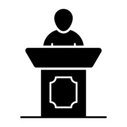 avatar-in-front-of-speaker-solid-design-of-orator-vector